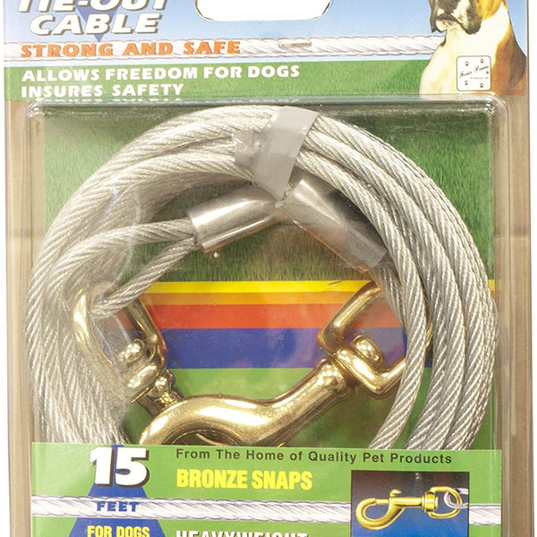 Four Paws Heavy Weight Dog Tie Out Cable Silver 1ea/15 ft