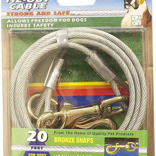 Four Paws Heavy Weight Dog Tie Out Cable Silver 1ea/20 ft