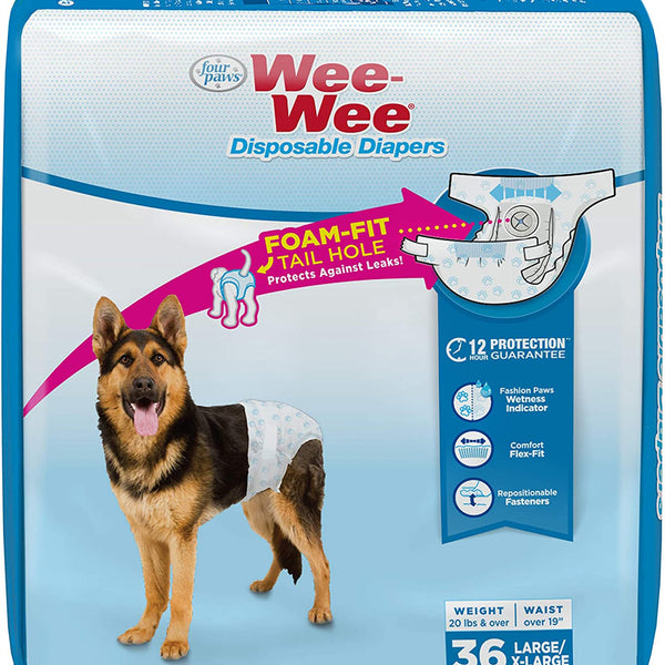 Four Paws Wee-Wee Disposable Dog Diapers Diaper 1ea/Large/XL (36 ct)