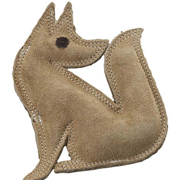 Dura-Fused Leather Dog Toy Fox Brown 1ea/SM
