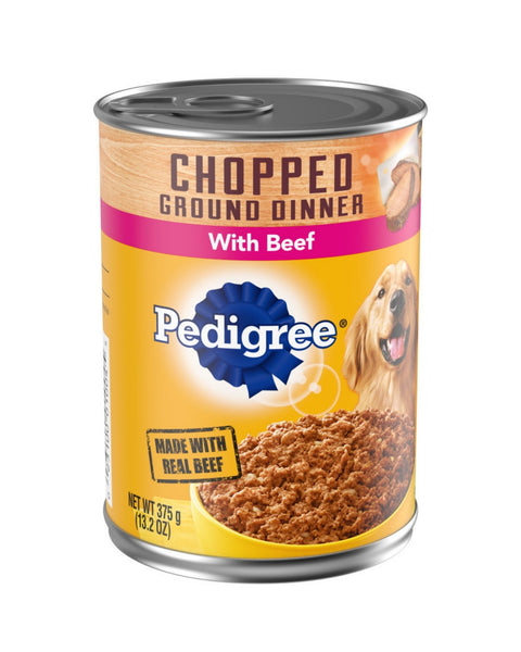 Pedigree Chopped Ground Dinner Adult Wet Dog Food Beef 13.2oz. (Case of 12)