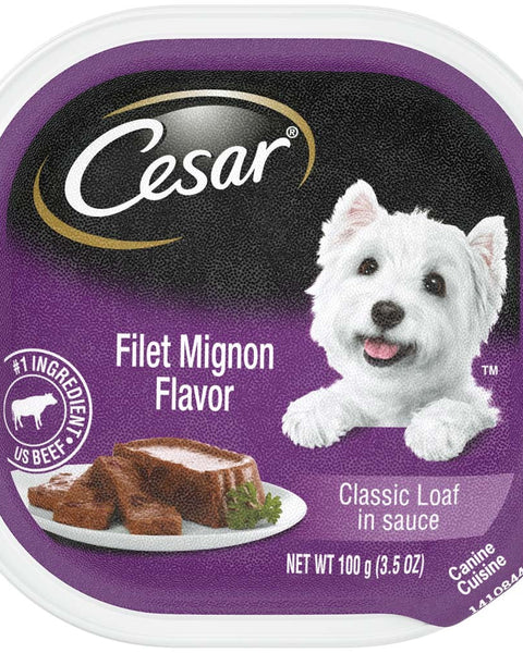 Cesar Classic Loaf in Sauce Adult Wet Dog Food Filet Mignon 3.5oz. (Case of 24)