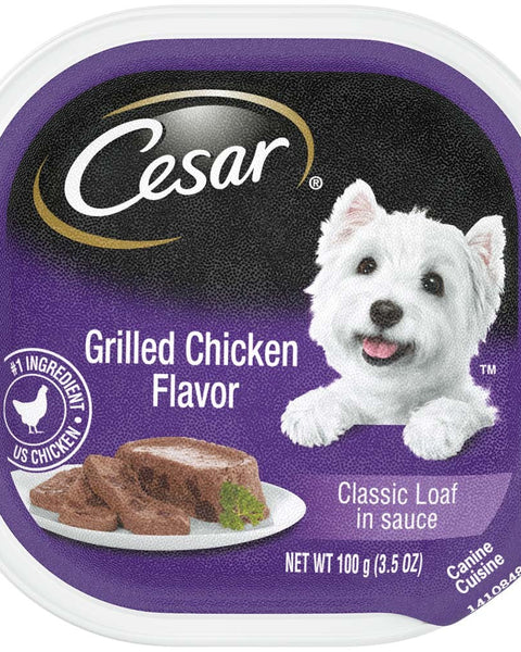 Cesar Classic Loaf in Sauce Adult Wet Dog Food Grilled Chicken 3.5 oz. (Case of 24)