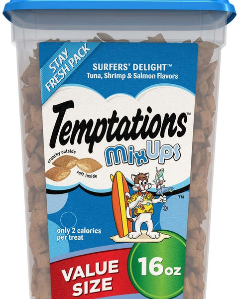 Temptations MixUps Crunchy & Soft Adult Cat Treats Surfer's Delight 1ea/16oz.