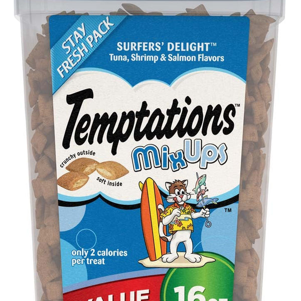 Temptations MixUps Crunchy & Soft Adult Cat Treats Surfer's Delight 1ea/16oz.