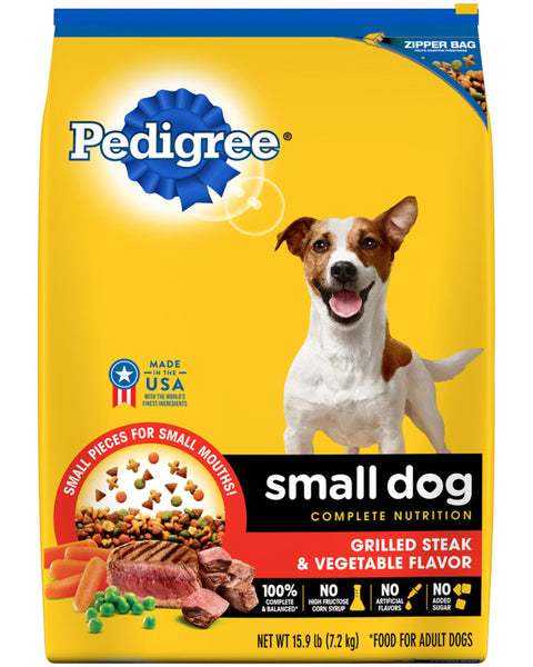 Pedigree Complete Nutrition Small Breed Adult Dry Dog Food Grilled Steak & Vegetable 1ea/15.9 lb