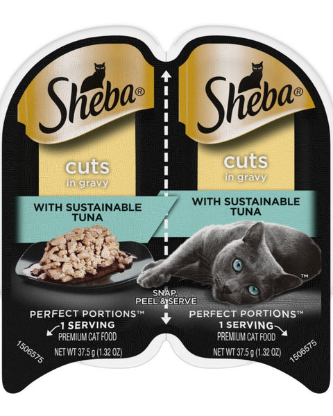 Sheba Perfect Portions Cuts in Gravy Wet Cat Food Signature Tuna 24ea/2.6 oz, 24 pk