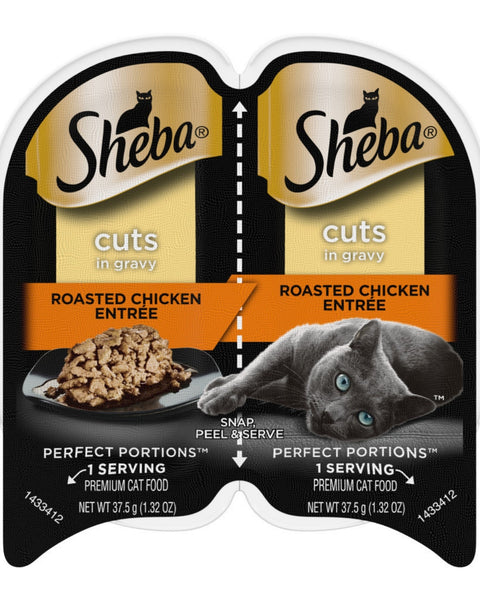 Sheba Perfect Portions Cuts in Gravy Wet Cat Food Roasted Chicken 24ea/2.6 oz, 24 pk