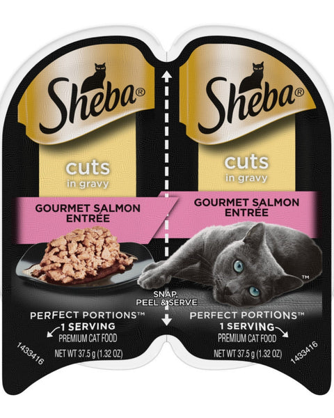 Sheba Perfect Portions Cuts in Gravy Wet Cat Food Gourmet Salmon 24ea/2.6 oz