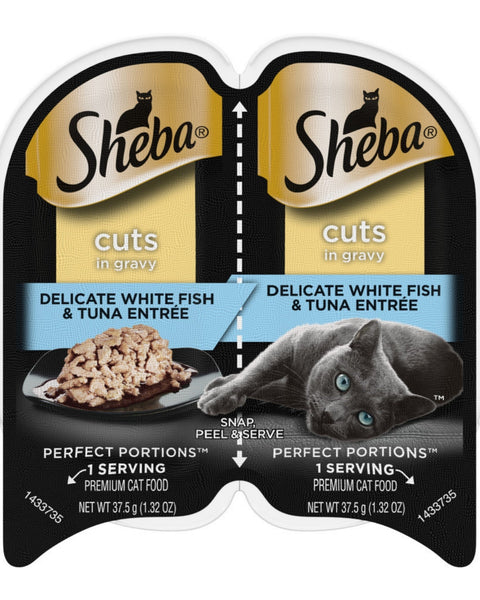 Sheba Perfect Portions Cuts in Gravy Wet Cat Food Delicate Whitefish & Tuna 24ea/2.6 oz