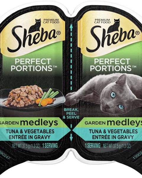 Sheba Perfect Portions Garden Medleys Wet Cat Food Tuna & Vegetables in Gravy 24ea/2.6 oz, 24 pk