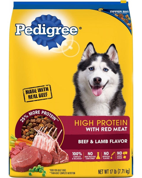 Pedigree High Protein Adult Dry Dog Food w/Red Meat Beef & Lamb 1ea/3.5 lb