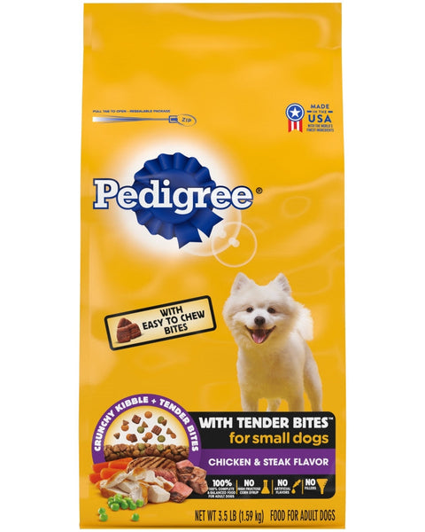 Pedigree Complete Nutrition Tender Bites Small Breed Adult Dry Dog Food Chicken & Steak 1ea/3.5 lb