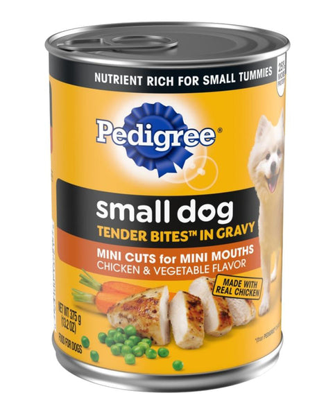 Pedigree Tender Bites in Gravy Adult Small Breed Wet Dog Food Chicken & Vegetable 13.2oz. (Case of 12)