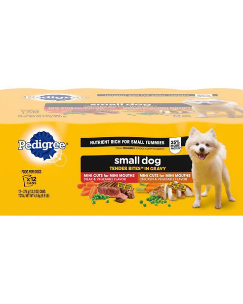 Pedigree Tender Bites in Gravy Adult Small Breed Wet Dog Food Variety Pack 9.9lb. (Case of 12)