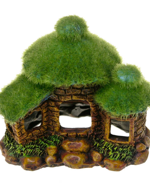 Blue Ribbon Pet Products Hut w/Fiber Moss Ornament 1ea/One Size