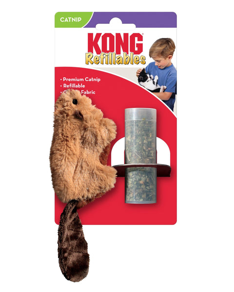 KONG Refillables Catnip Beaver Cat Toy Brown 1ea/One Size