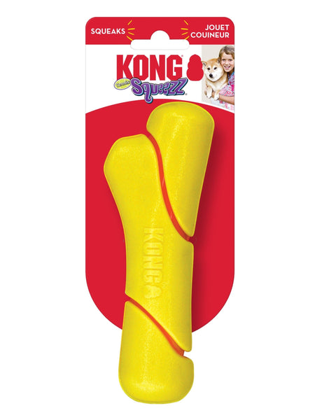 KONG Squeezz Tennis Stick Dog Toy Yellow 1ea/MD