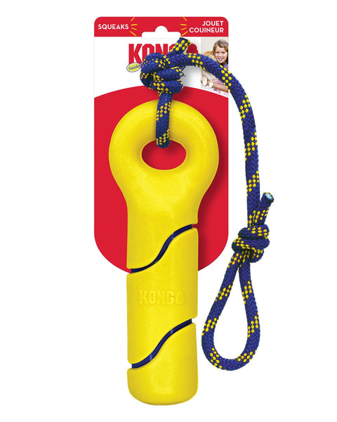 KONG Squeezz Tennis Buoy w/Rope Dog Toy Yellow 1ea/LG