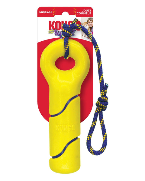 KONG Squeezz Tennis Buoy w/Rope Dog Toy Yellow 1ea/MD