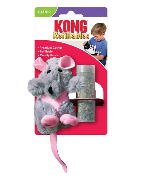 KONG Refillable Feather Rat Catnip Cat Toy Grey 1ea/One Size