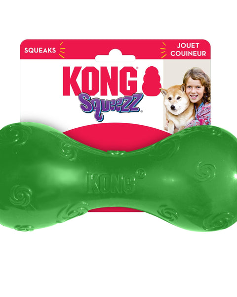 KONG Squeezz Dumbbell Dog Toy Assorted 1ea/LG
