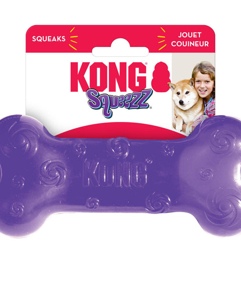 KONG Squeezz Bone Dog Toy Assorted 1ea/MD