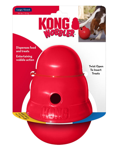 KONG Wobbler Food and Treat Dispenser Dog Toy Red 1ea/LG