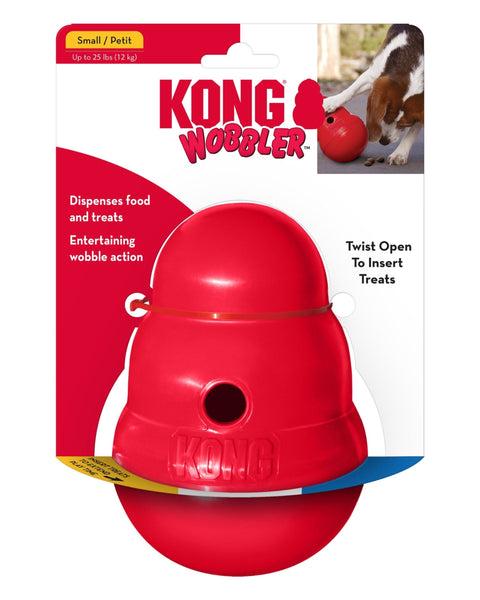 KONG Wobbler Food and Treat Dispenser Dog Toy Red 1ea/SM