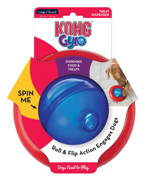 KONG Gyro Treat Dispenser Dog Toy Red/Blue 1ea/LG