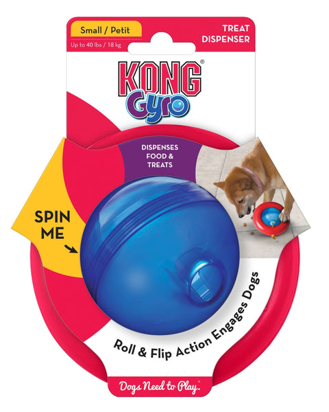 KONG Gyro Treat Dispenser Dog Toy Red/Blue 1ea/SM