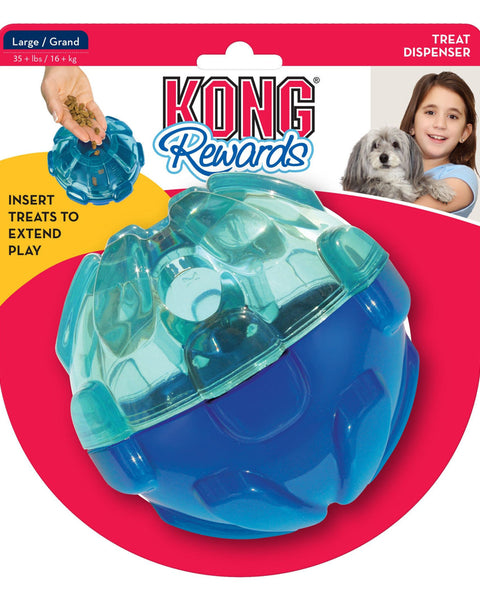 KONG Rewards Ball Treat Dispenser Dog Toy Blue 1ea/LG