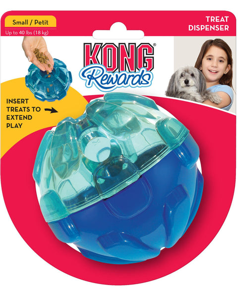 KONG Rewards Ball Treat Dispenser Dog Toy Blue 1ea/SM