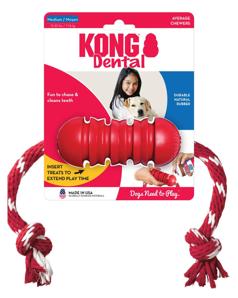 KONG Dental With Floss Rope Chew Toy 1ea/MD