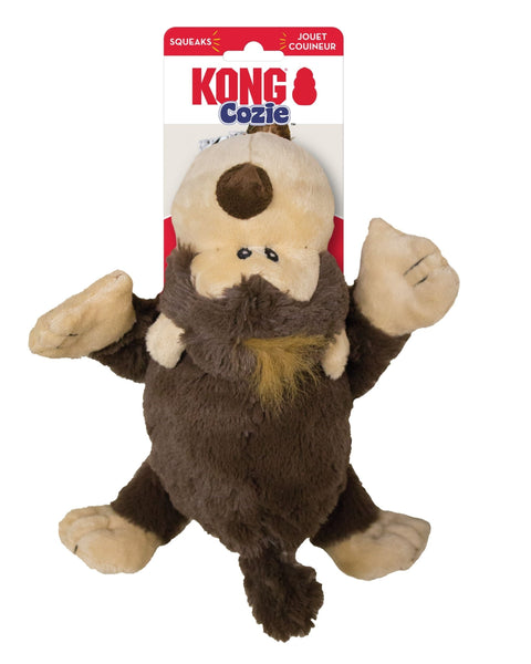 KONG Cozie Spunky Monkey Plush Dog Toy Brown 1ea/MD
