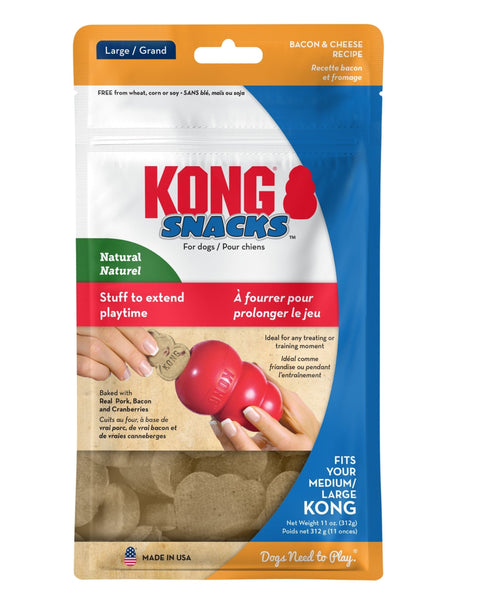KONG Stuff'N Snacks Dog Treats Bacon & Cheese 1ea/LG, 12 oz