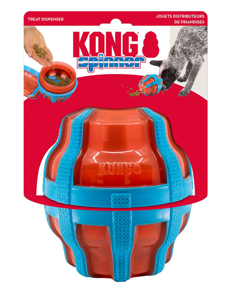 KONG Spinner Treat Dispenser Dog Toy Red/Blue 1ea/LG