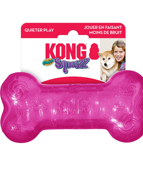 KONG Squeezz Crackle Bone Dog Toy Assorted 1ea/MD