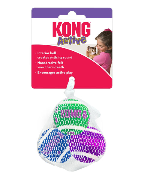 KONG Tennis Ball with Bells Cat Toy Multi-Color 1ea/One Size