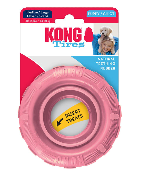 KONG Puppy Tires Dog Toy Assorted 1ea/MD/LG