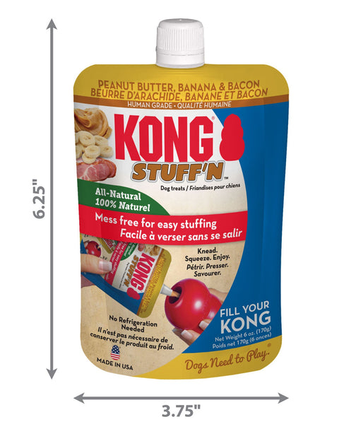 KONG Stuff'N Dog Treat Paste Pouch Peanut Butter, Bacon & Banana 1ea/6 oz