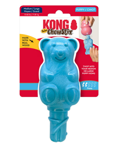 KONG ChewStix Puppy Twist Dog Toy Bear 1ea/LG