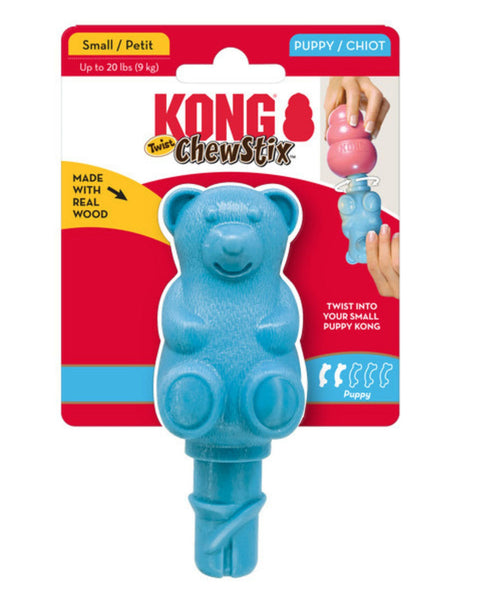 KONG ChewStix Puppy Twist Dog Toy Bear 1ea/SM