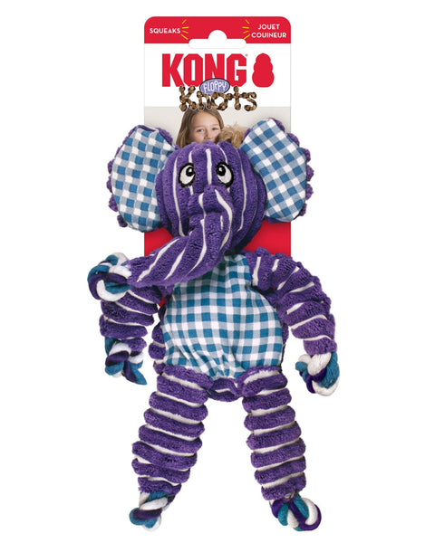 KONG Floppy Knots Elephant Dog Toy Purple 1ea/SM/MD