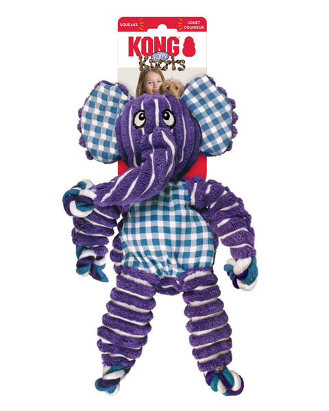 KONG Floppy Knots Elephant Dog Toy Purple 1ea/MD/LG