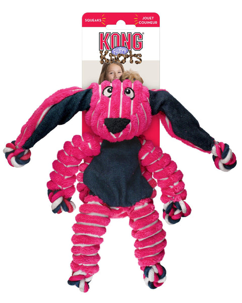 KONG Floppy Knots Bunny Dog Toy Pink 1ea/MD/LG