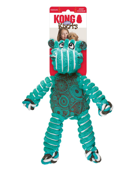 KONG Floppy Knots Hippo Dog Toy Green 1ea/MD/LG