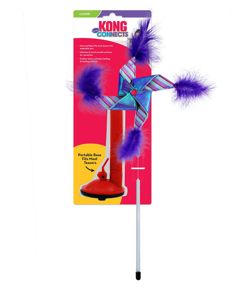 KONG Connects Switch Teaser Pinwheel Cat toy Blue/Purple 1ea/One Size