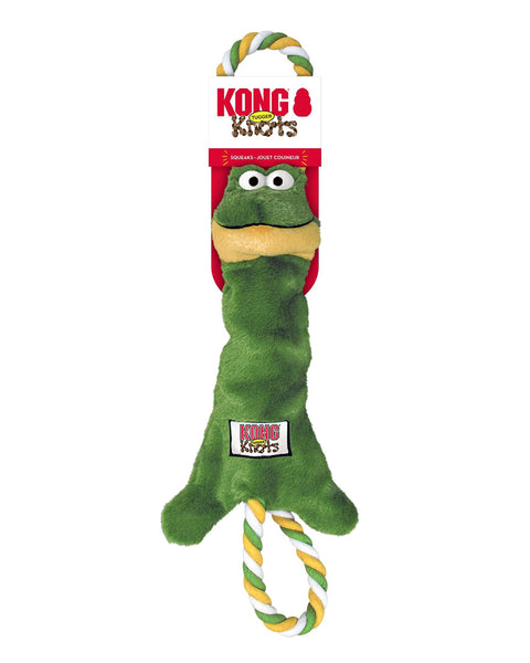 KONG Tugger Knots Frog Dog Toy Green 1ea/MD/LG