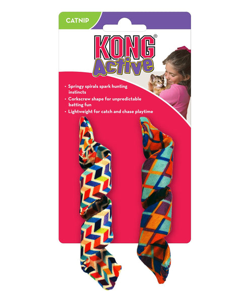 KONG Active Curlz Catnip Toy Assorted 1ea/One Size, 2 pk